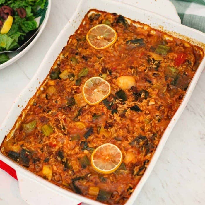 Tavë me Presh (Meatless Leek Bake)