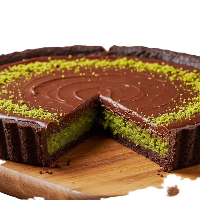 Pistachio Kunafa Chocolate Cake